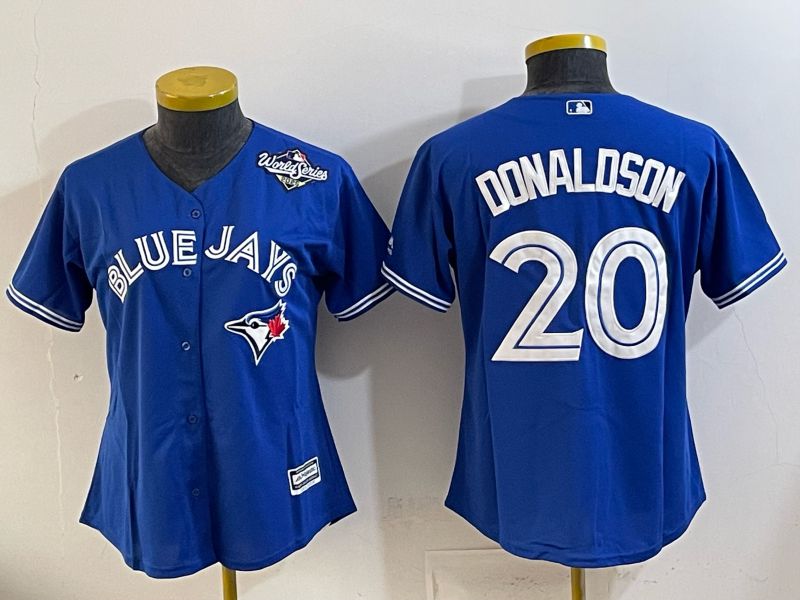 Women 2025 Nike Toronto Blue Jays #20 Donaldson Blue Game MLB Jersey 03
